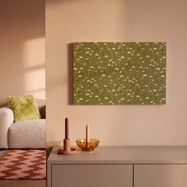 Landelijk - Bloemen -  Groen canvas 2cm klein 34 -sfeer1