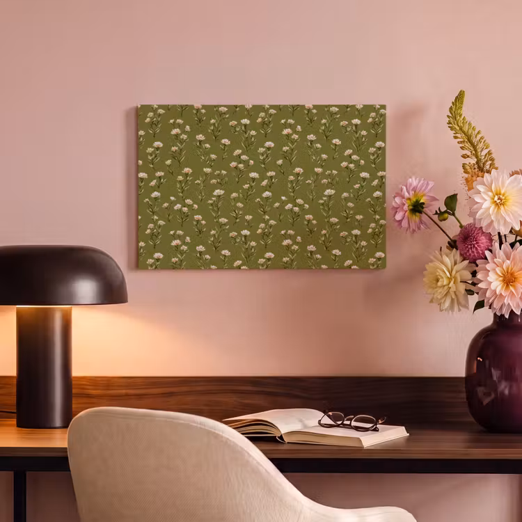 Landelijk - Bloemen -  Groen canvas 2cm klein 34 -sfeer4