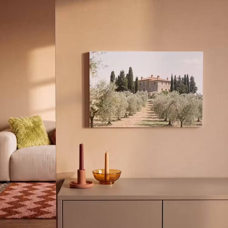 Canvas Print - Country house - olive tree - orchard - Landhuis - olijfboom - gaard canvas 2cm klein