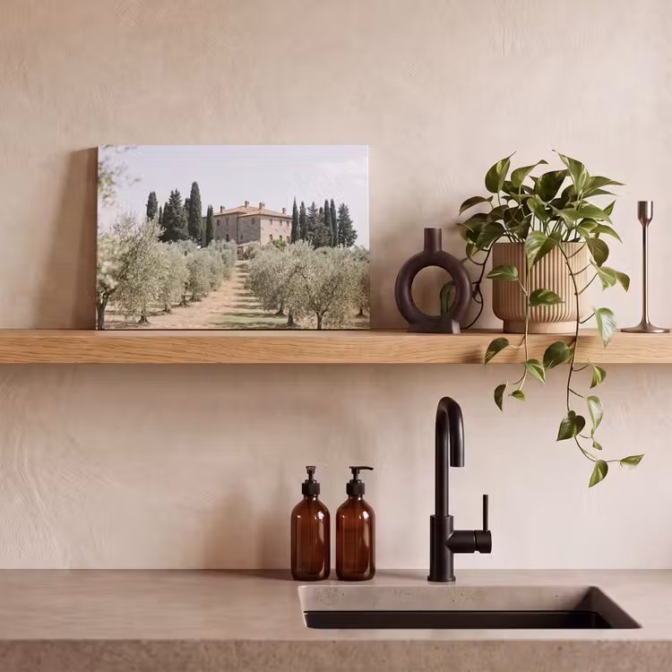 Canvas Print - Country house - olive tree - orchard - Landhuis - olijfboom - gaard canvas 2cm klein