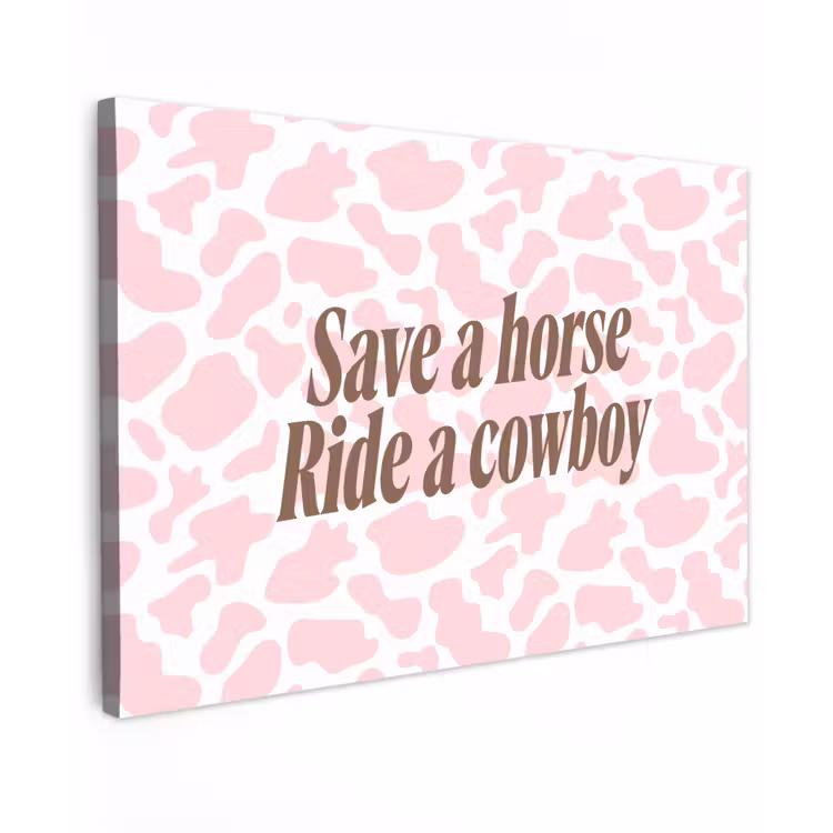 Koeienprint - Roze - Cowboy - Horse canvas 2cm klein -z3d