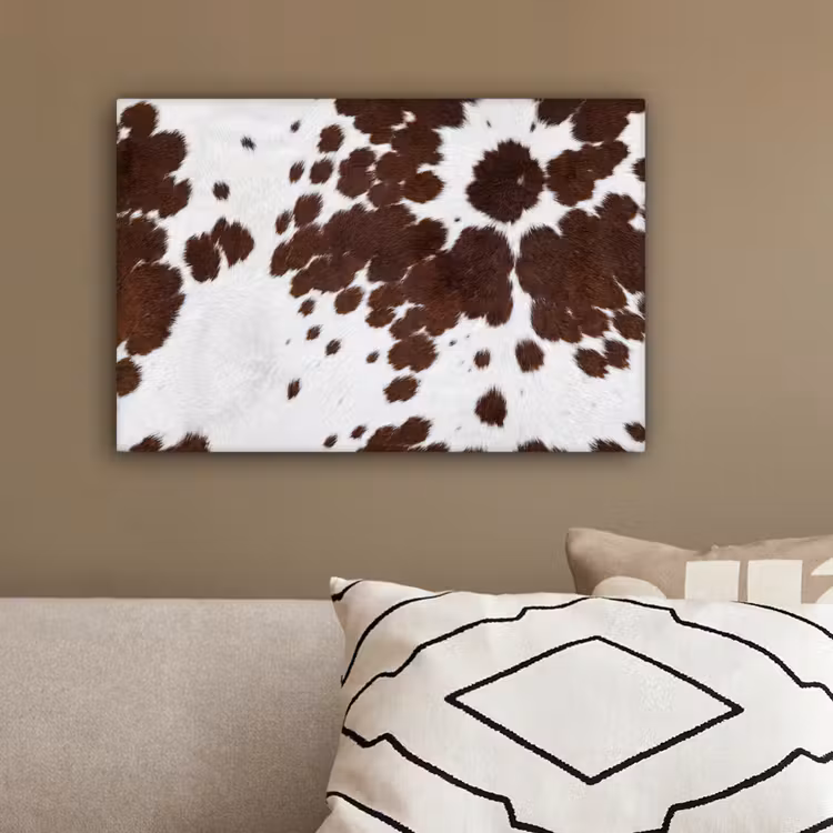 Koeienhuid - Klassiek - Bruin canvas 2cm klein -sfeer3