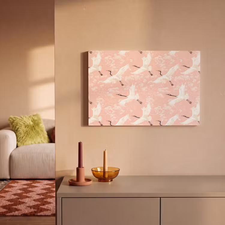 Kraanvogels - Bloesem - Roze canvas 2cm klein 34 -sfeer1