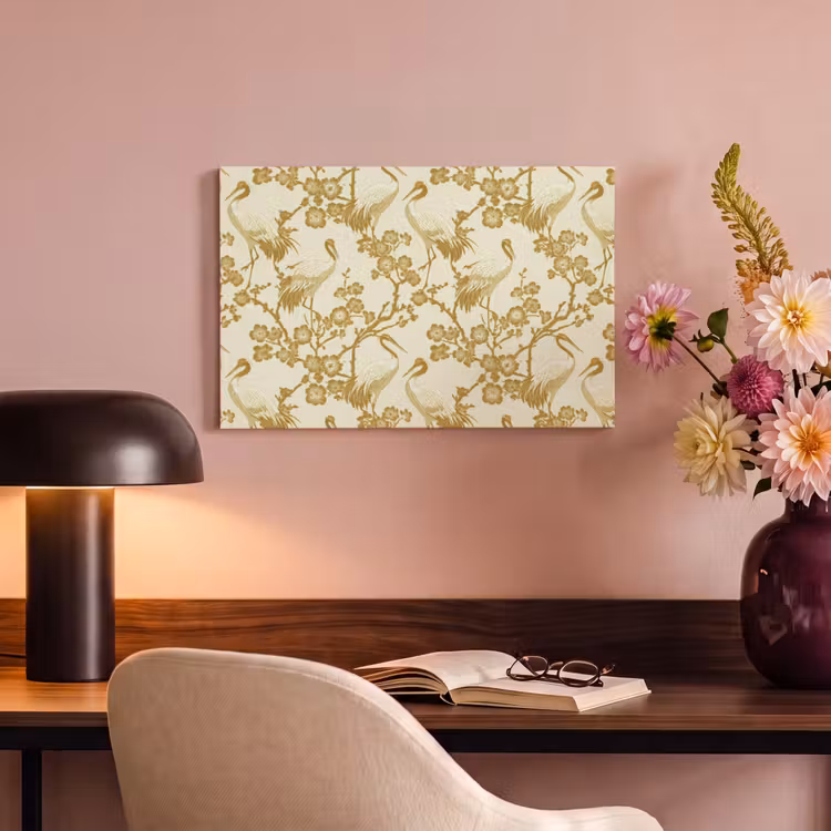 Kraanvogels - Kersenbloesem - Goud canvas 2cm klein 34 -sfeer4