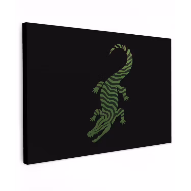 Krokodil - Groen - Tijgerachtig - Strepen canvas 2cm klein -z3d
