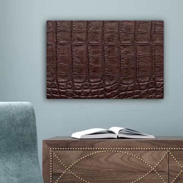 Krokodil - Leer - Bruin canvas 2cm klein -sfeer4