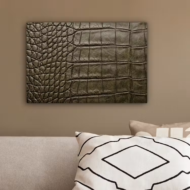 Krokodillenleer - Structuur - Groen canvas 2cm klein -sfeer3