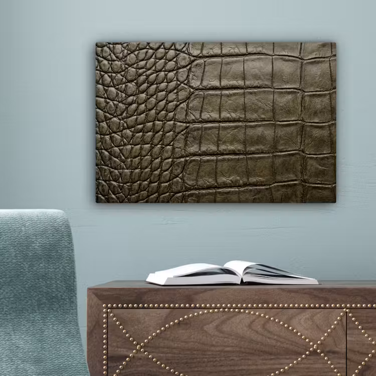Krokodillenleer - Structuur - Groen canvas 2cm klein -sfeer4