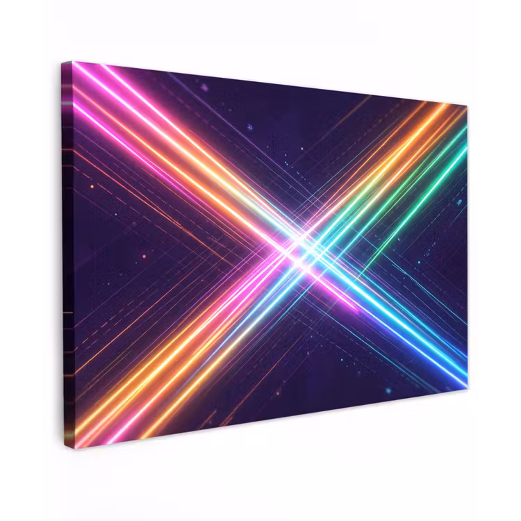 Kruisen - Lasterstralen - Neon canvas 2cm klein -z3d