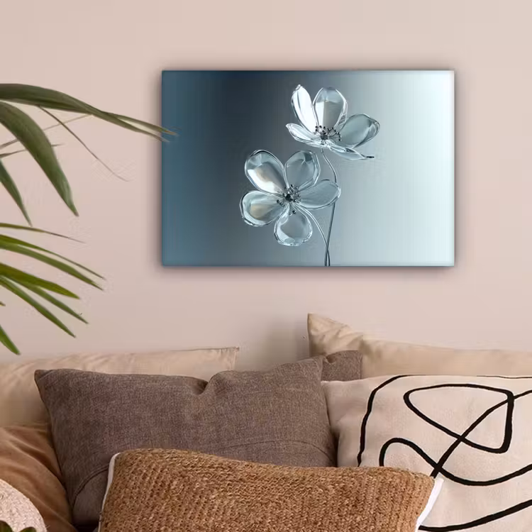 Kristal - Bloemen - Grijs canvas 2cm klein -sfeer1