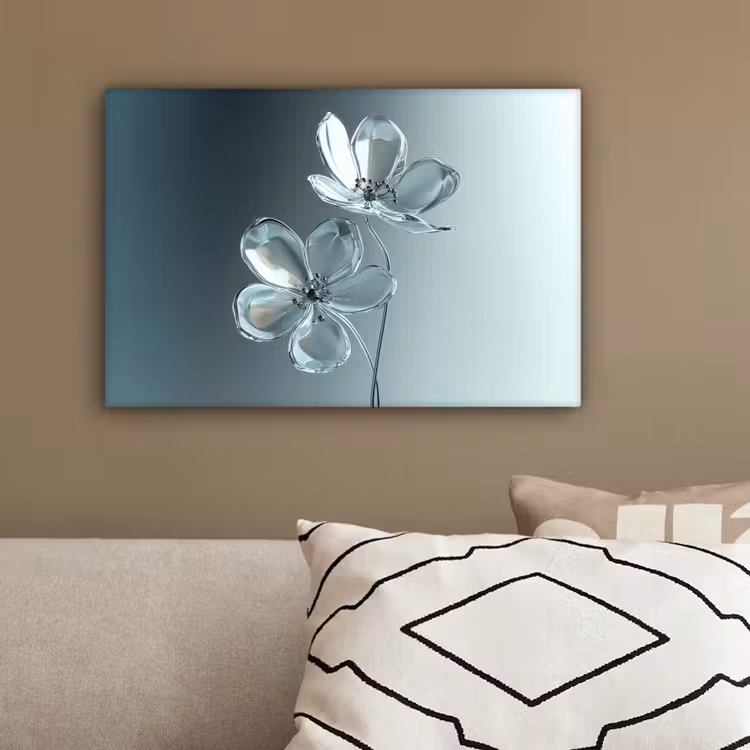 Kristal - Bloemen - Grijs canvas 2cm klein -sfeer3
