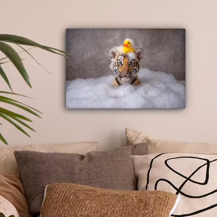 Welpje - Bad - Geel canvas 2cm klein -sfeer1