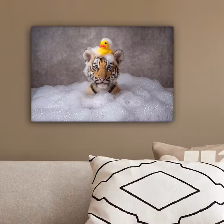 Welpje - Bad - Geel canvas 2cm klein -sfeer3