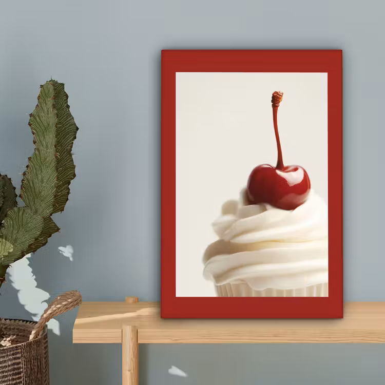 Cupcake - Kers - Rood canvas 2cm klein -sfeer4