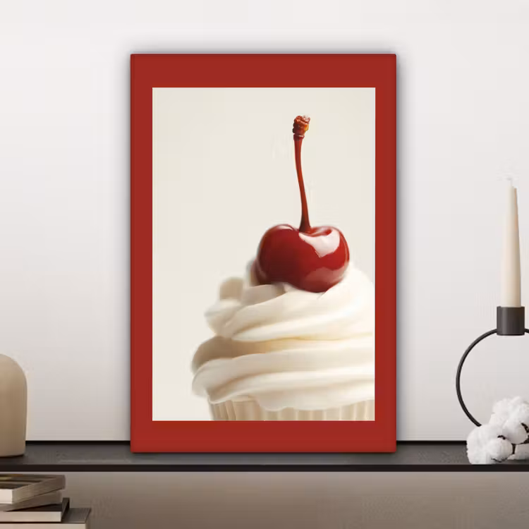 Cupcake - Kers - Rood canvas 2cm klein -sfeer6