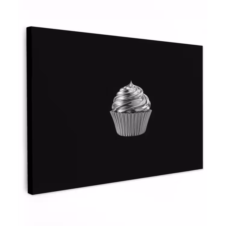 Cupcake - Luxueus - Zilver canvas 2cm klein -z3d
