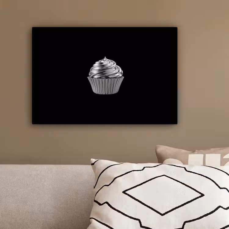 Cupcake - Luxueus - Zilver canvas 2cm klein -sfeer3
