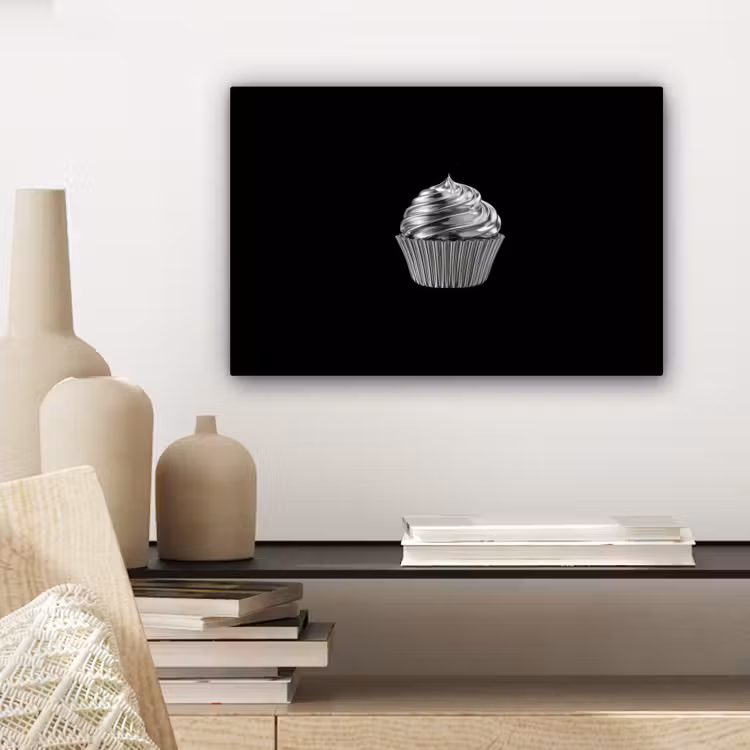 Cupcake - Luxueus - Zilver canvas 2cm klein -sfeer6