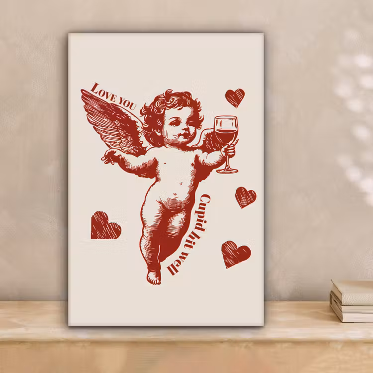 Cupido - Hartjes - Rood - Klassiek canvas 2cm klein -sfeer1