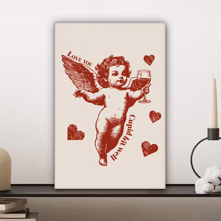 Cupido - Hartjes - Rood - Klassiek canvas 2cm klein -sfeer6