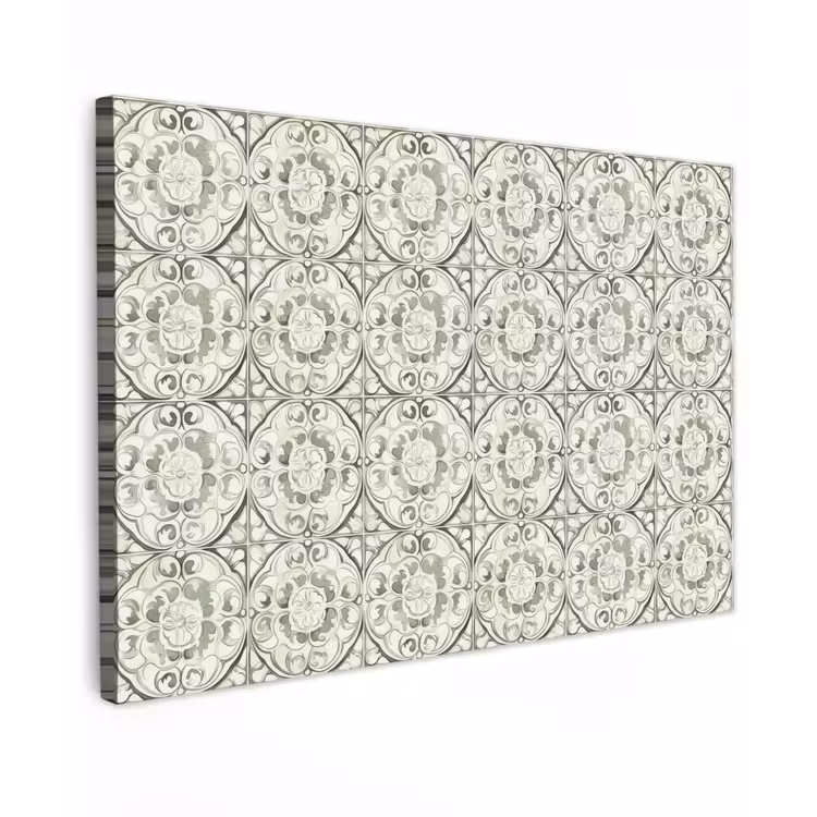 Krulornament - Tegel - Groen canvas 2cm klein 34 -z3d