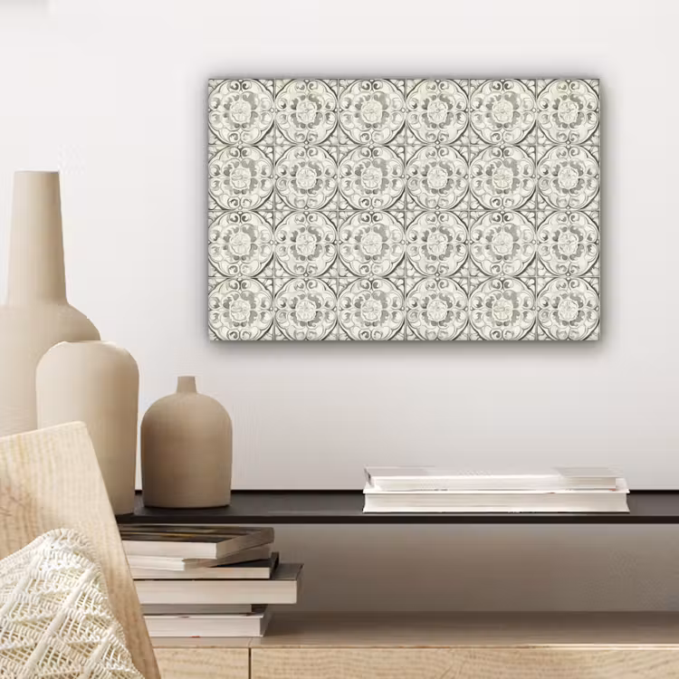 Krulornament - Tegel - Groen canvas 2cm klein 34 -sfeer6