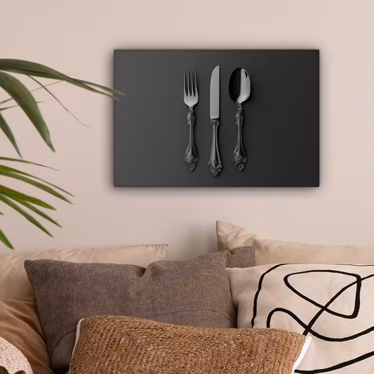 Bestek - Zwart canvas 2cm klein -sfeer1