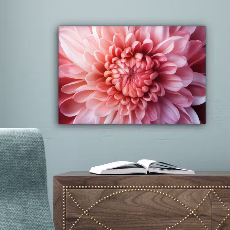 Dahlia - Bloem - Close up - Roze canvas 2cm klein -sfeer4