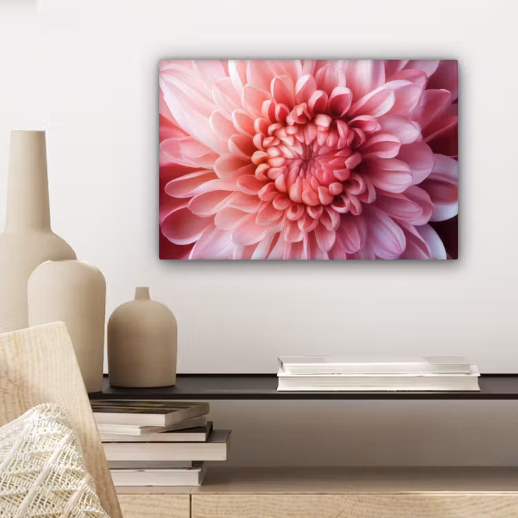 Dahlia - Bloem - Close up - Roze canvas 2cm klein -sfeer6