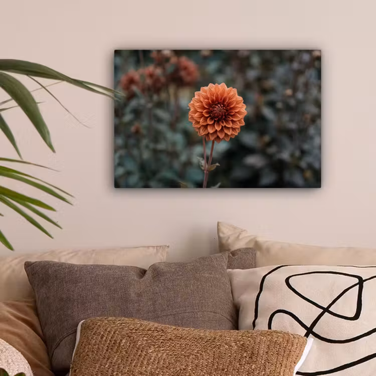 Dahlia - Bloem - Natuur - Sfeervol canvas 2cm klein -sfeer1