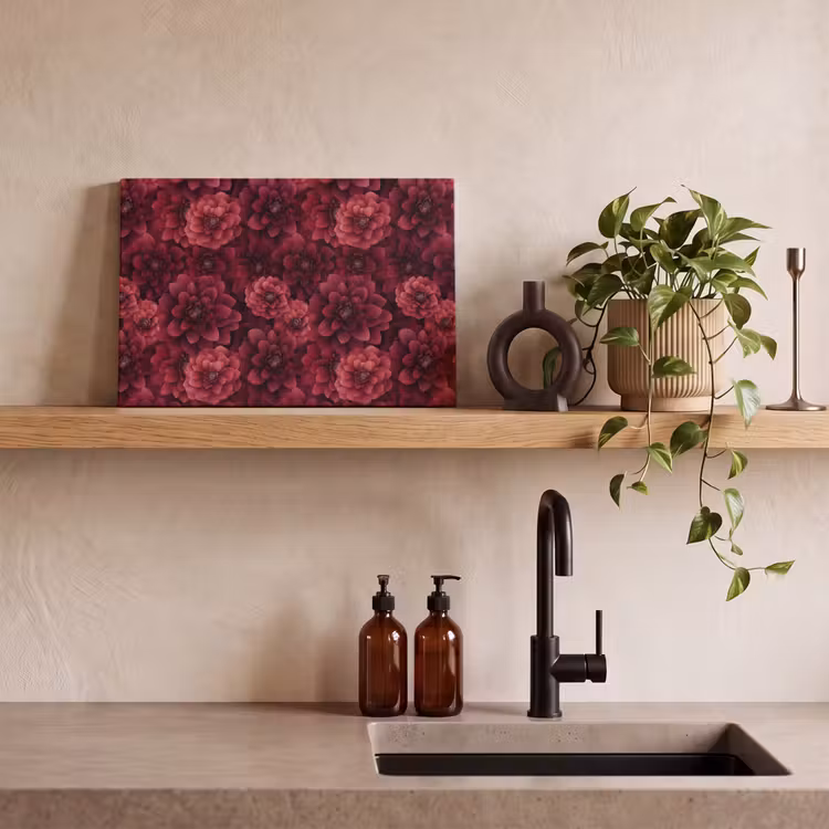 Dahlias - Bloemen - Rood canvas 2cm klein 34 -sfeer3