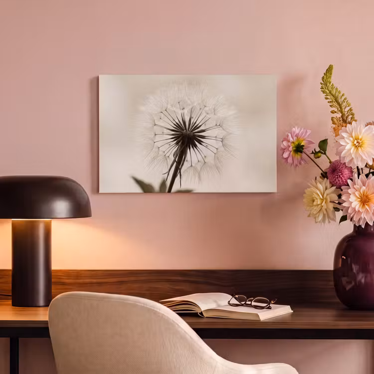 Paardenbloem - Minimalistisch - Wit canvas 2cm klein -sfeer4
