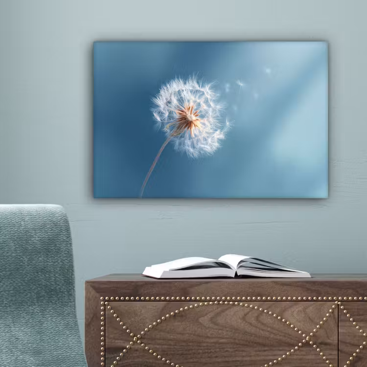 Paardenbloem - Wind - Blauw canvas 2cm klein -sfeer4