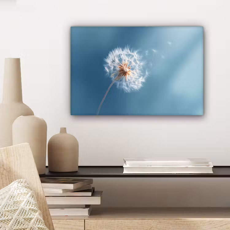 Paardenbloem - Wind - Blauw canvas 2cm klein -sfeer6