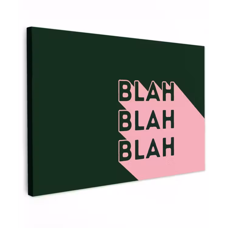 Donkergroen - Tekst - Schaduw - Grafisch canvas 2cm klein -z3d