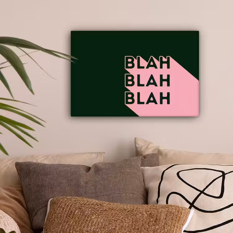 Donkergroen - Tekst - Schaduw - Grafisch canvas 2cm klein -sfeer1