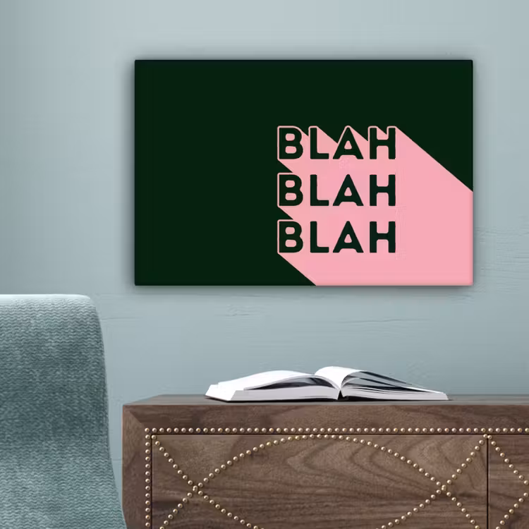 Donkergroen - Tekst - Schaduw - Grafisch canvas 2cm klein -sfeer4