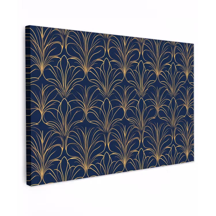 Deco - Waaier - Blauw canvas 2cm klein 34 -z3d
