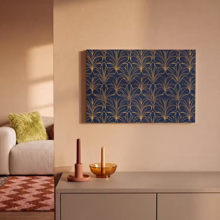 Deco - Waaier - Blauw canvas 2cm klein 34 -sfeer1