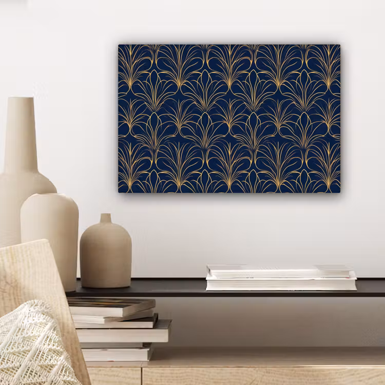 Deco - Waaier - Blauw canvas 2cm klein 34 -sfeer6