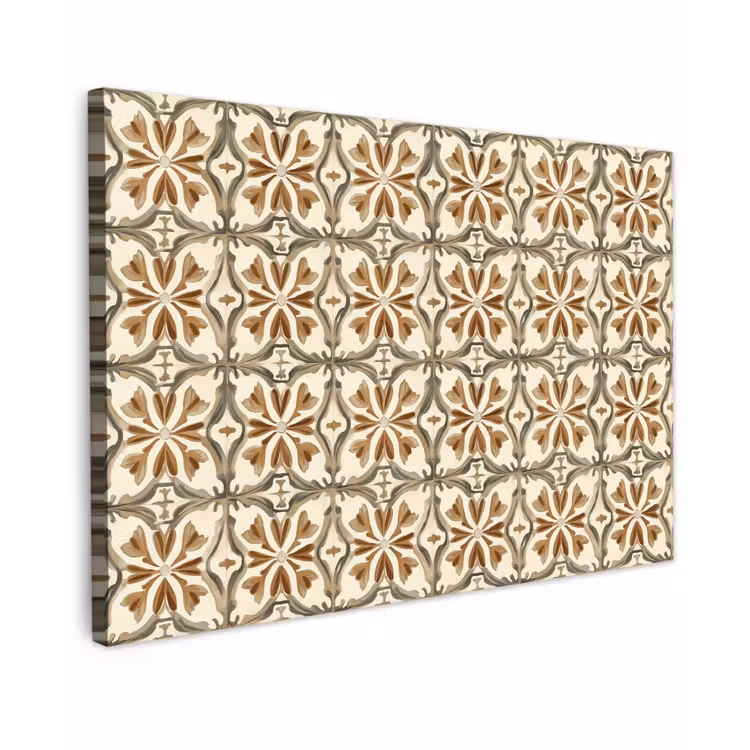 Siertegel - Patroon - Bruin canvas 2cm klein 34 -z3d