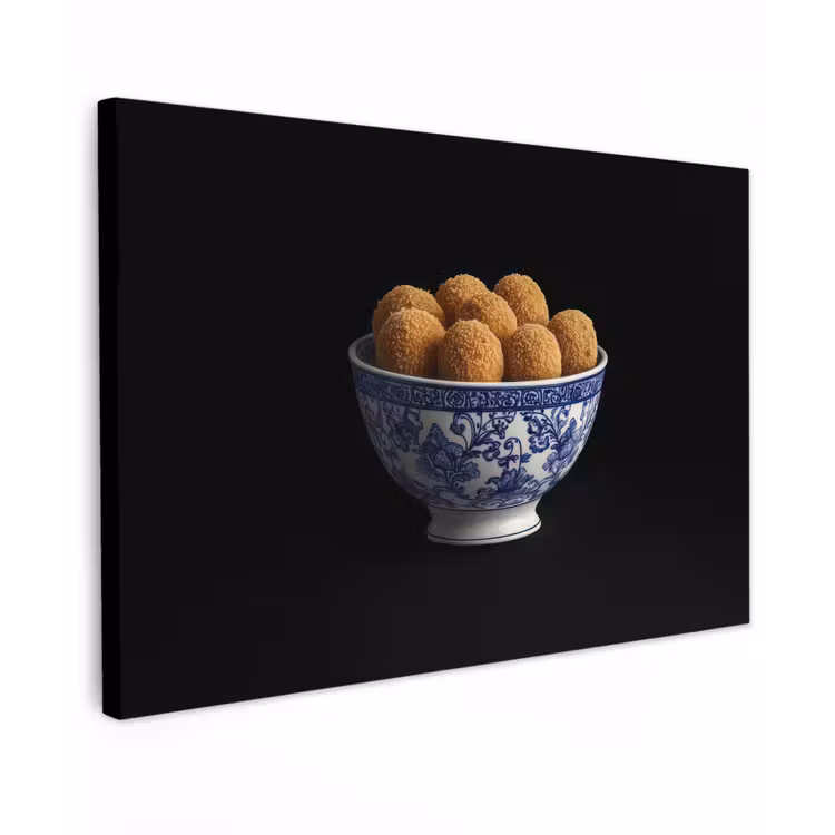 Delfts blauw - Bitterballen - Holland - Schaal canvas 2cm klein -z3d