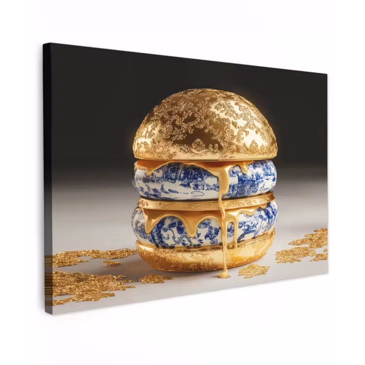 Delftsblauw - Goud - Burger canvas 2cm klein -z3d