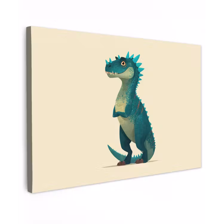 Dinosaurus - Turquoise - Stekels canvas 2cm klein -z3d