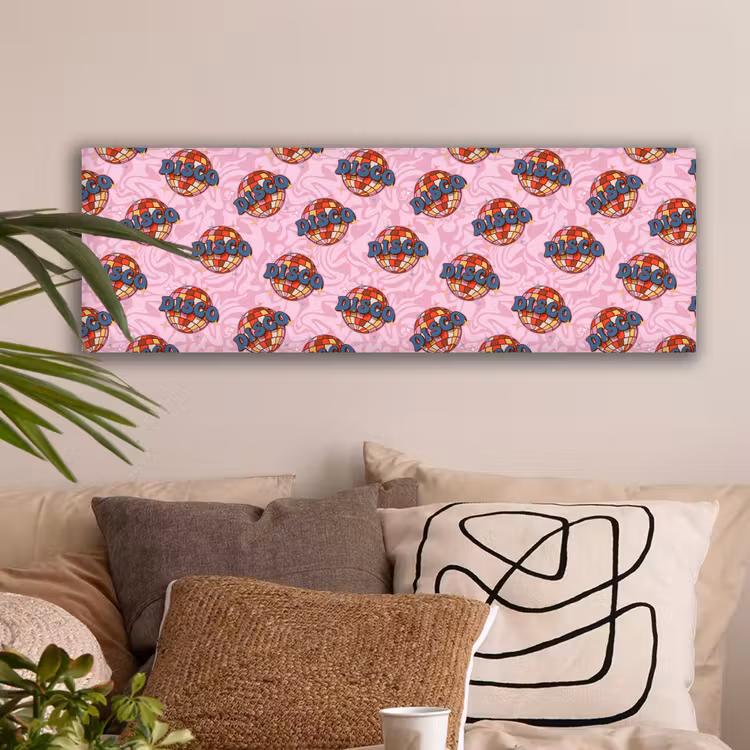 Disco - Bal - Patroon - Roze canvas 2cm klein 828 -sfeer1
