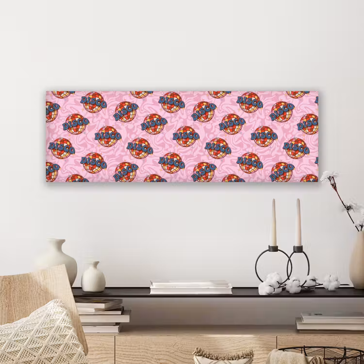 Disco - Bal - Patroon - Roze canvas 2cm klein 828 -sfeer6