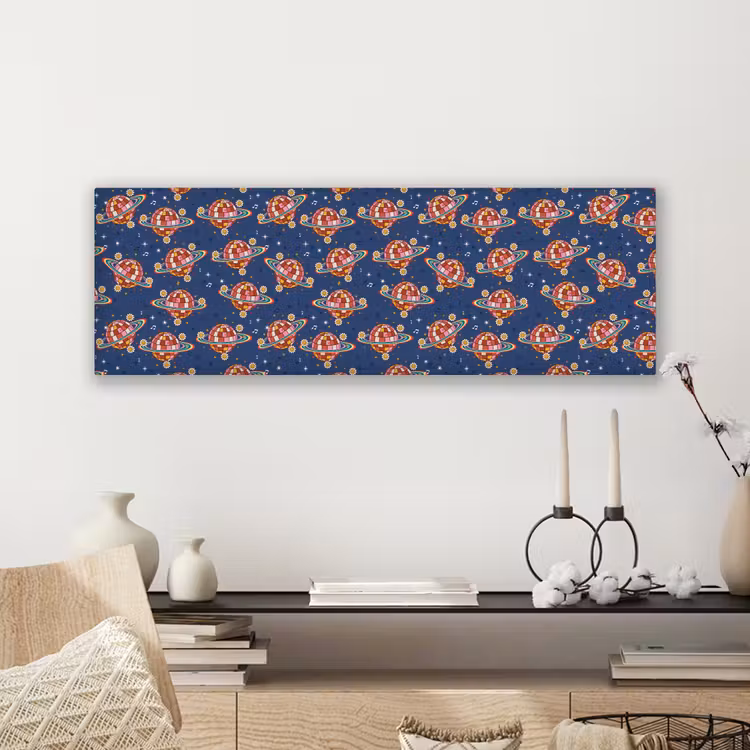 Disco - Blauw - Patroon canvas 2cm klein 828 -sfeer6