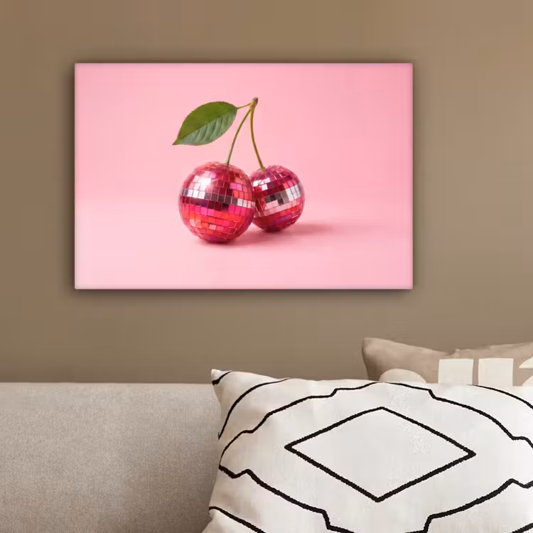 Disco - Kersen - Roze canvas 2cm klein -sfeer3