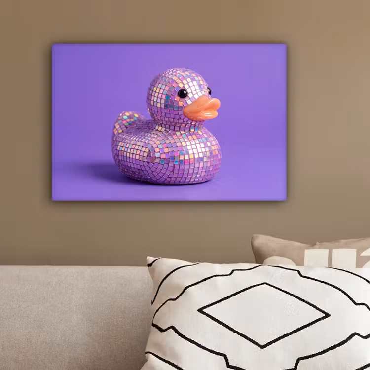 Disco - Eend - Paars canvas 2cm klein -sfeer3