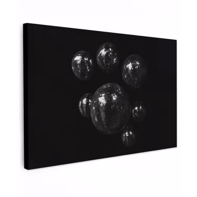 Discoballen - Minimalistisch - Zwart canvas 2cm klein -z3d